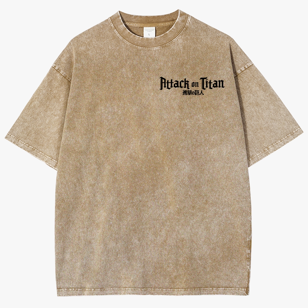 Attack On Titan Unisex Fit Washed T-Shirt