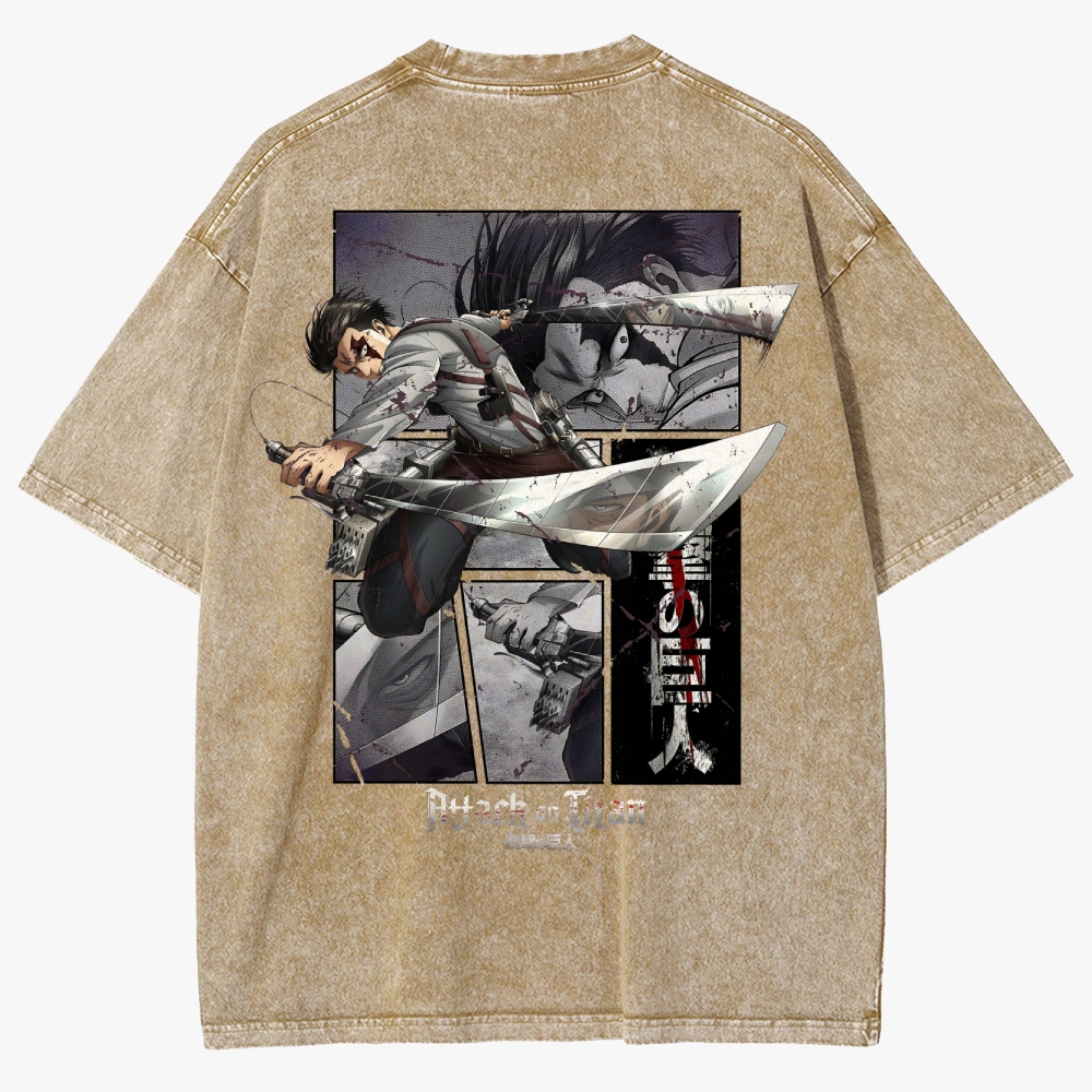 Attack On Titan Unisex Fit Washed T-Shirt