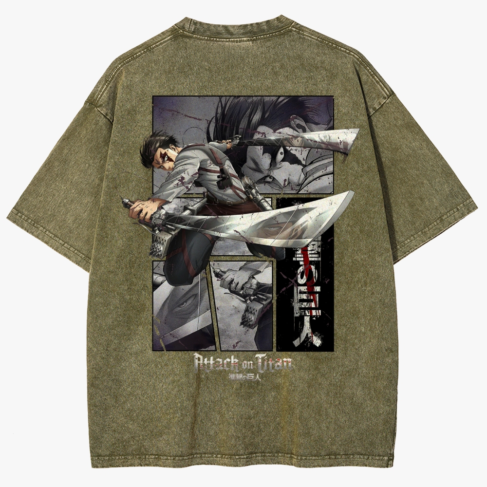 Attack On Titan Unisex Fit Washed T-Shirt