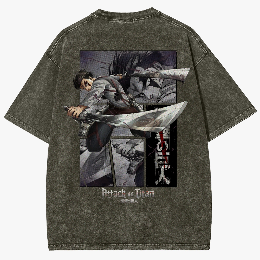 Attack On Titan Unisex Fit Washed T-Shirt