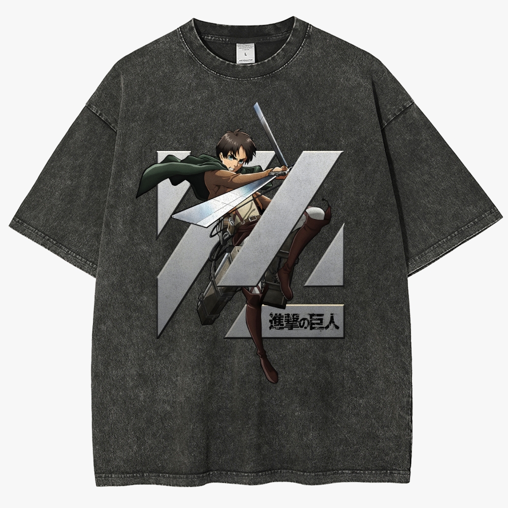 Attack On Titan Unisex Fit Washed T-Shirt