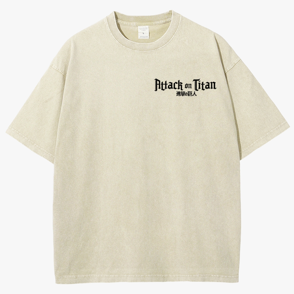 Attack On Titan Unisex Fit Washed T-Shirt