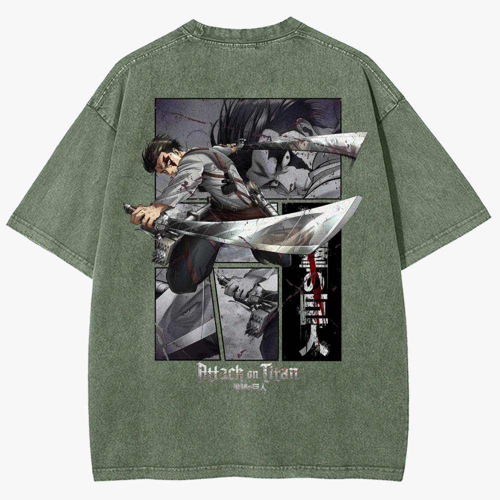 Attack On Titan Unisex Fit Washed T-Shirt