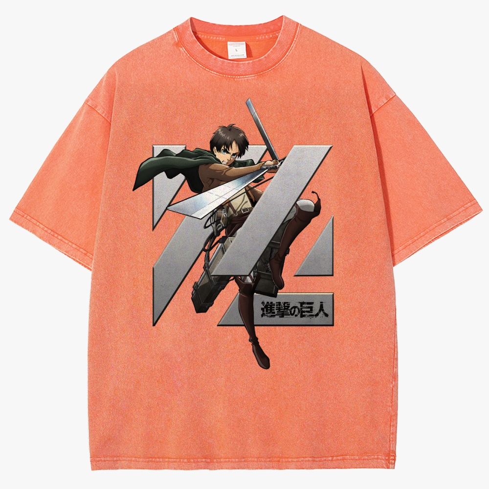 Attack On Titan Unisex Fit Washed T-Shirt