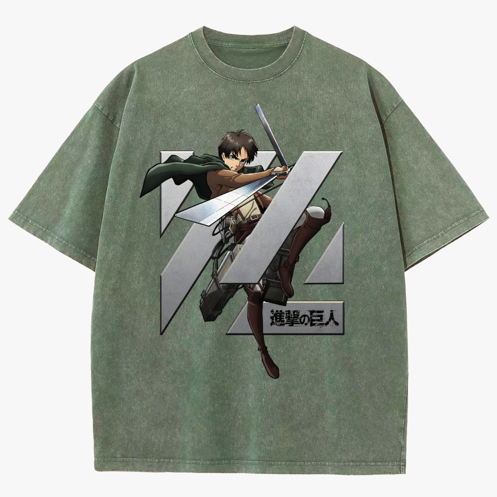 Attack On Titan Unisex Fit Washed T-Shirt