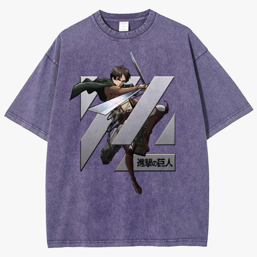 Attack On Titan Unisex Fit Washed T-Shirt