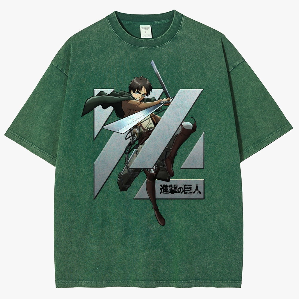 Attack On Titan Unisex Fit Washed T-Shirt
