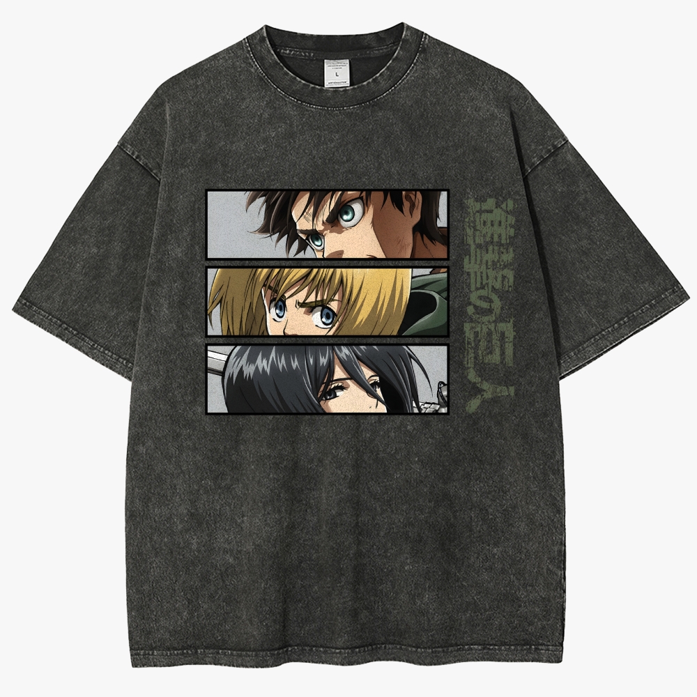 Attack On Titan Unisex Fit Washed T-Shirt