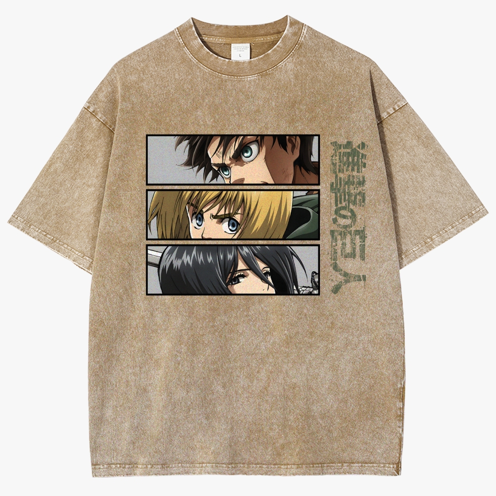 Attack On Titan Unisex Fit Washed T-Shirt
