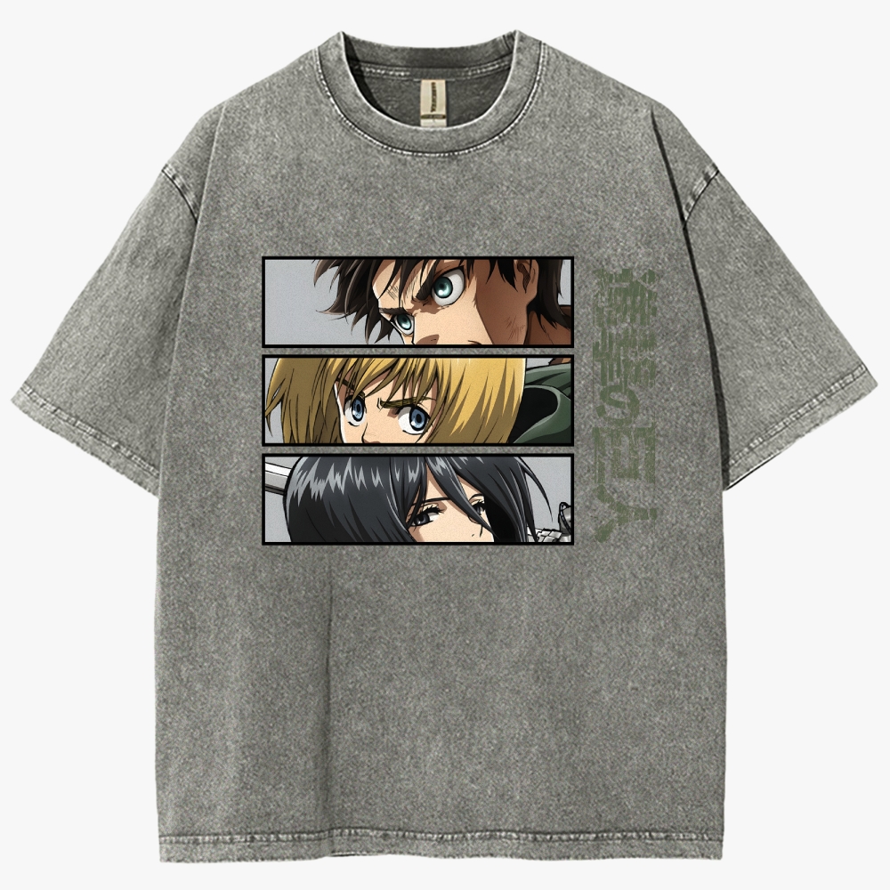 Attack On Titan Unisex Fit Washed T-Shirt