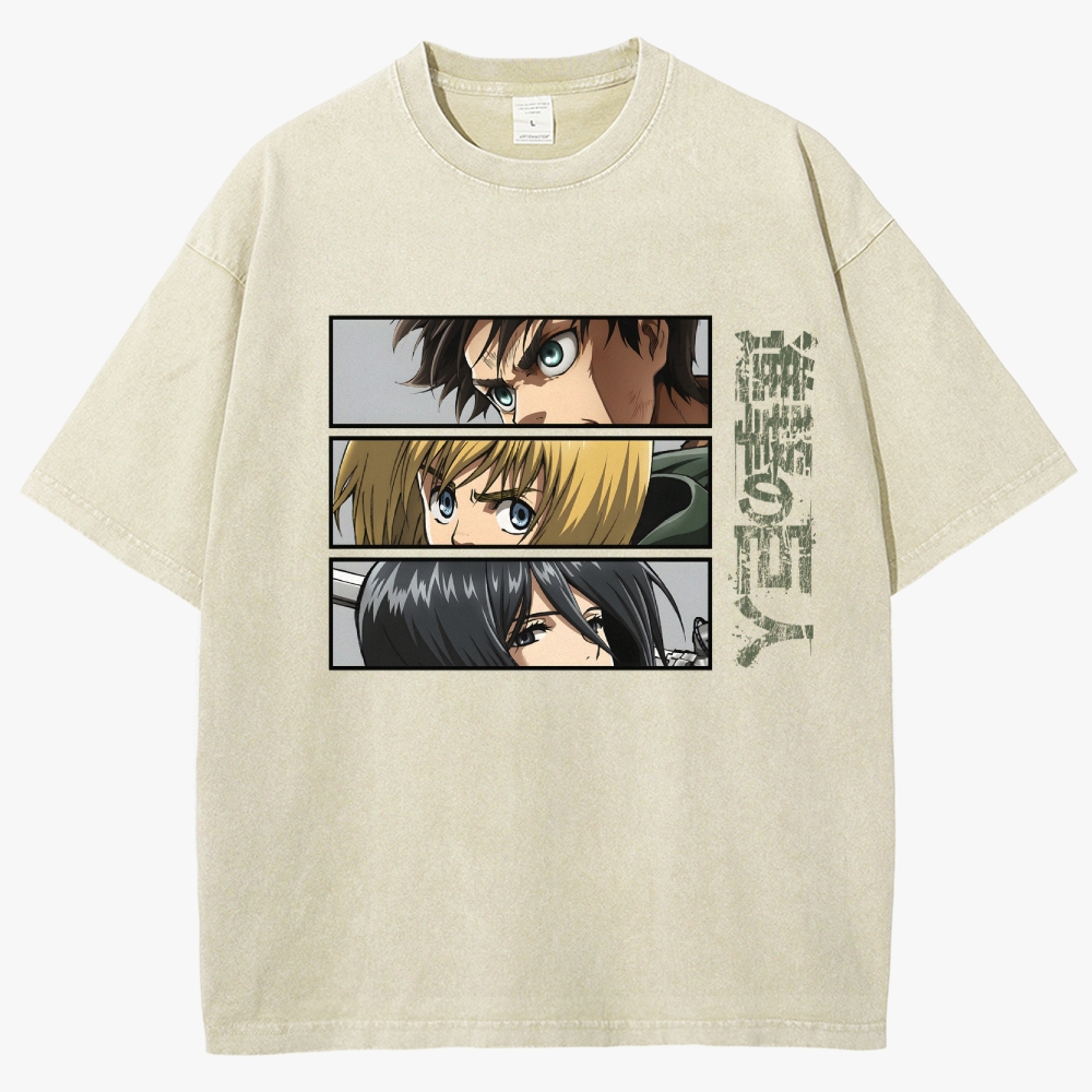 Attack On Titan Unisex Fit Washed T-Shirt