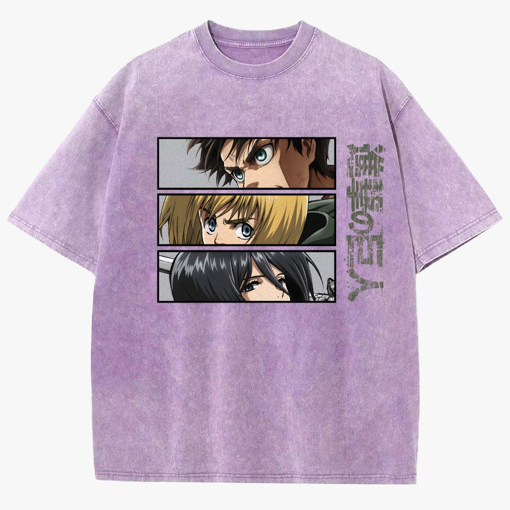 Attack On Titan Unisex Fit Washed T-Shirt