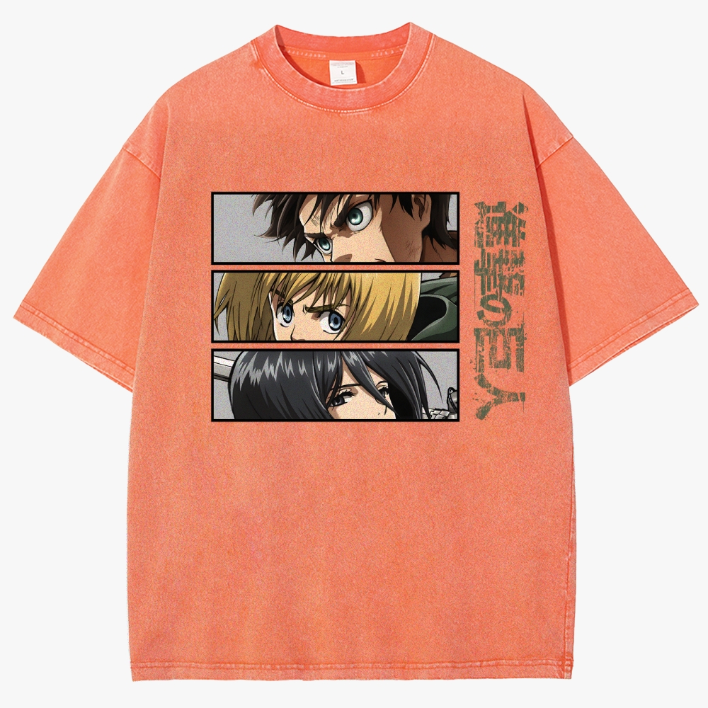 Attack On Titan Unisex Fit Washed T-Shirt