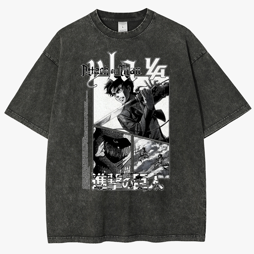 Attack On Titan Unisex Fit Washed T-Shirt