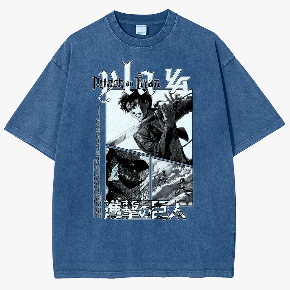 Attack On Titan Unisex Fit Washed T-Shirt