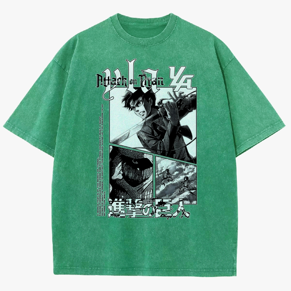 Attack On Titan Unisex Fit Washed T-Shirt