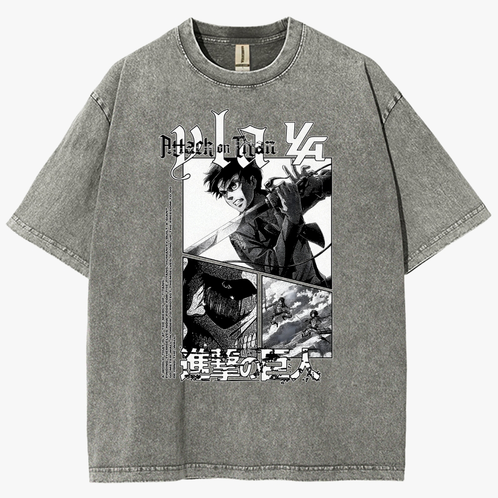 Attack On Titan Unisex Fit Washed T-Shirt