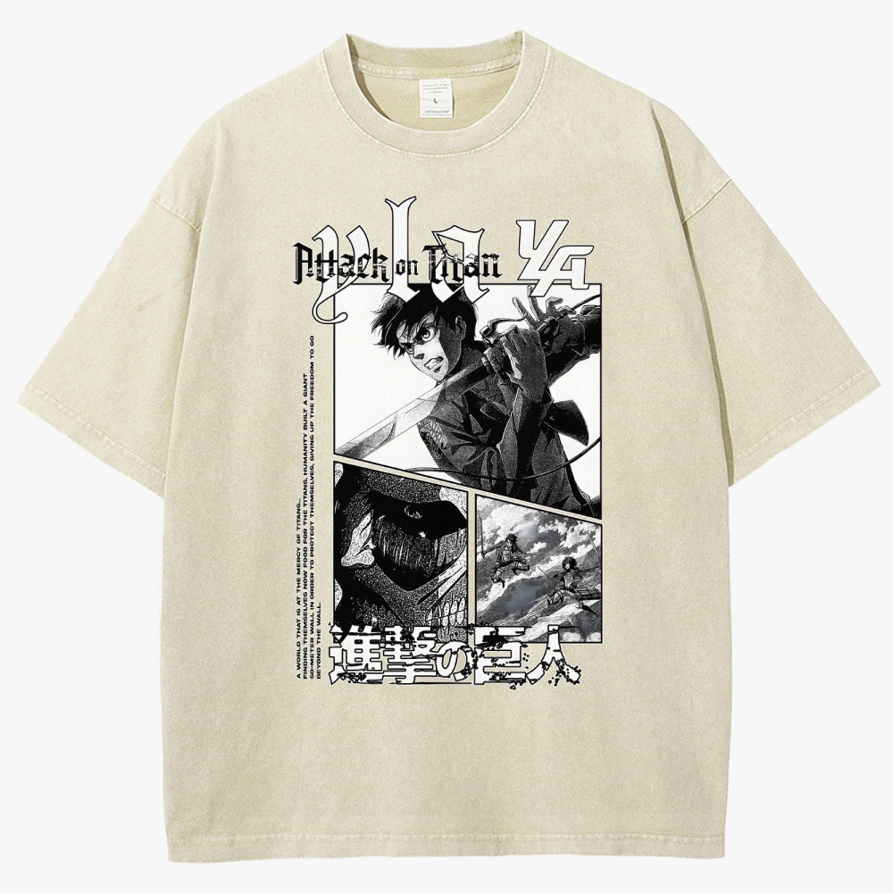 Attack On Titan Unisex Fit Washed T-Shirt