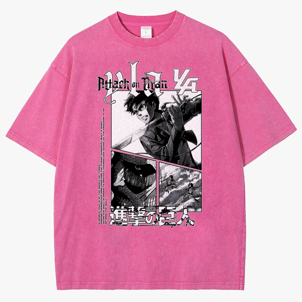 Attack On Titan Unisex Fit Washed T-Shirt