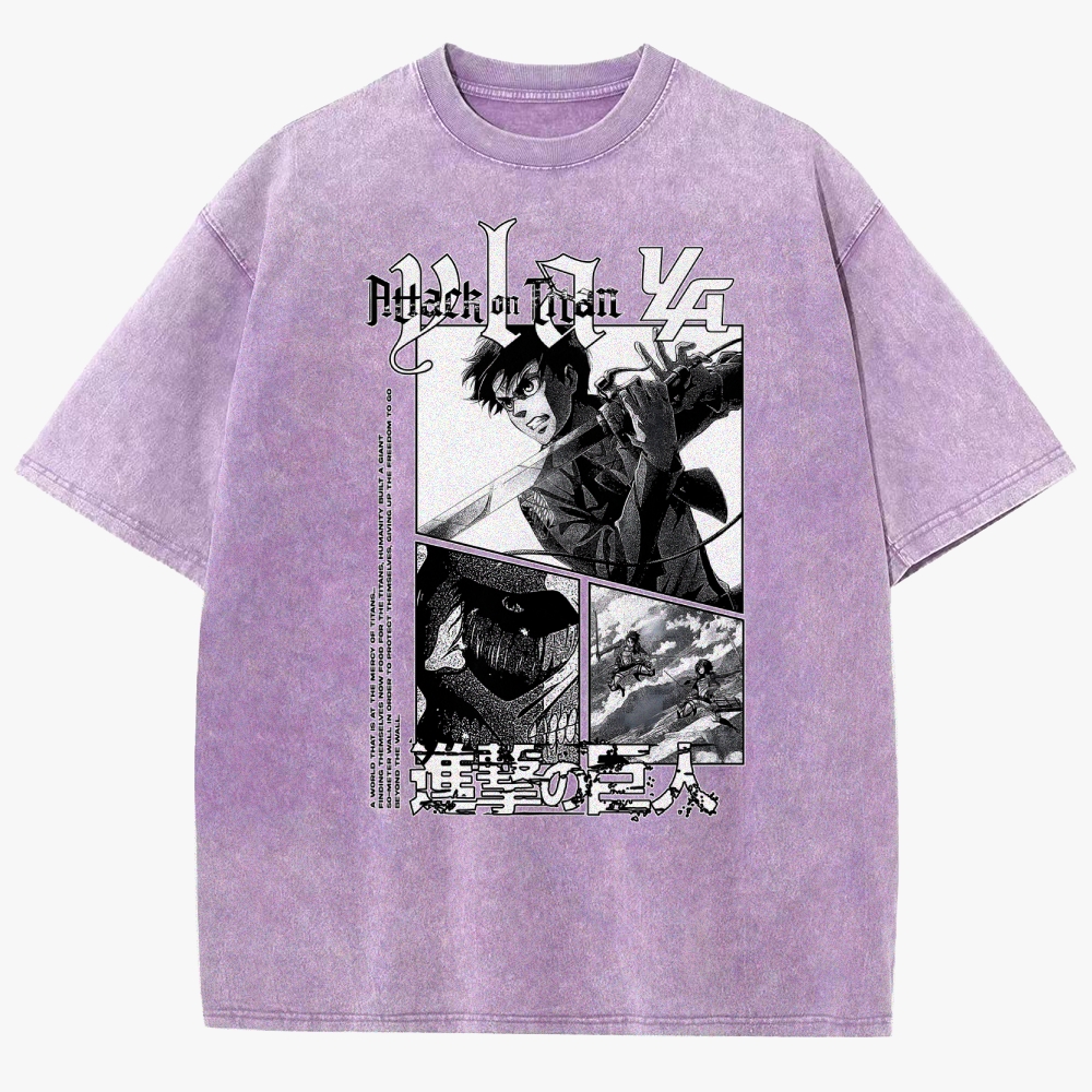 Attack On Titan Unisex Fit Washed T-Shirt