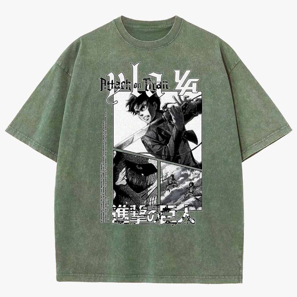 Attack On Titan Unisex Fit Washed T-Shirt