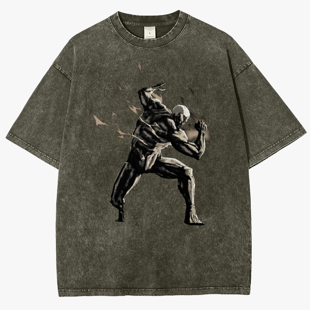 Attack On Titan Unisex Fit Washed T-Shirt