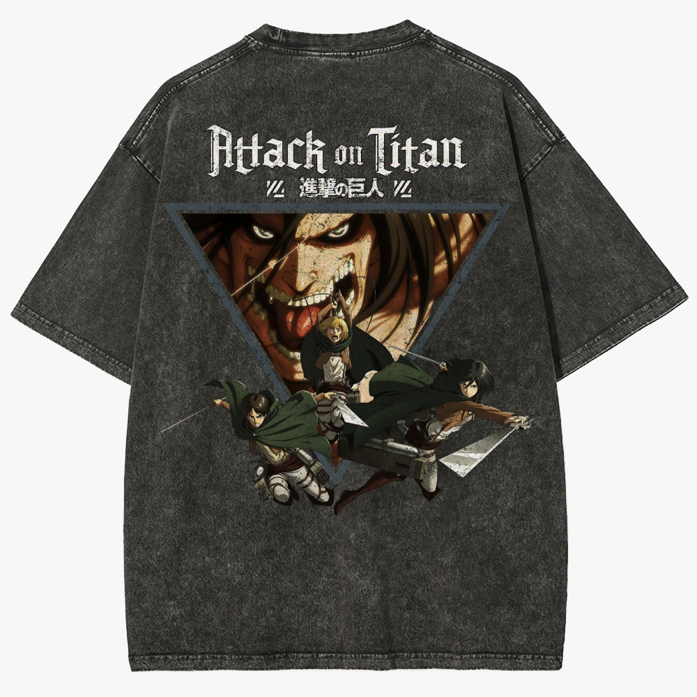 Atlack On Titan Unisex Fit Washed T-Shirt
