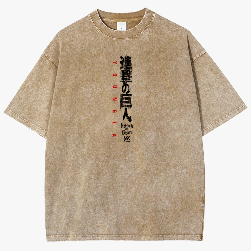 Atlack On Titan Unisex Fit Washed T-Shirt