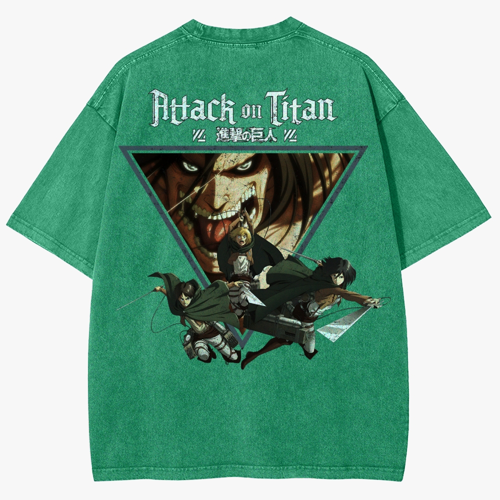 Atlack On Titan Unisex Fit Washed T-Shirt