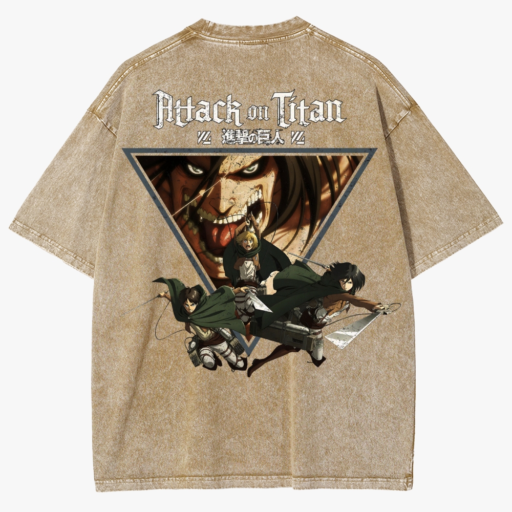 Atlack On Titan Unisex Fit Washed T-Shirt