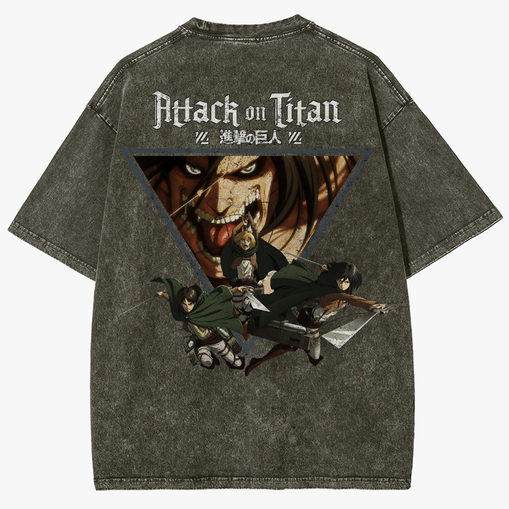 Atlack On Titan Unisex Fit Washed T-Shirt