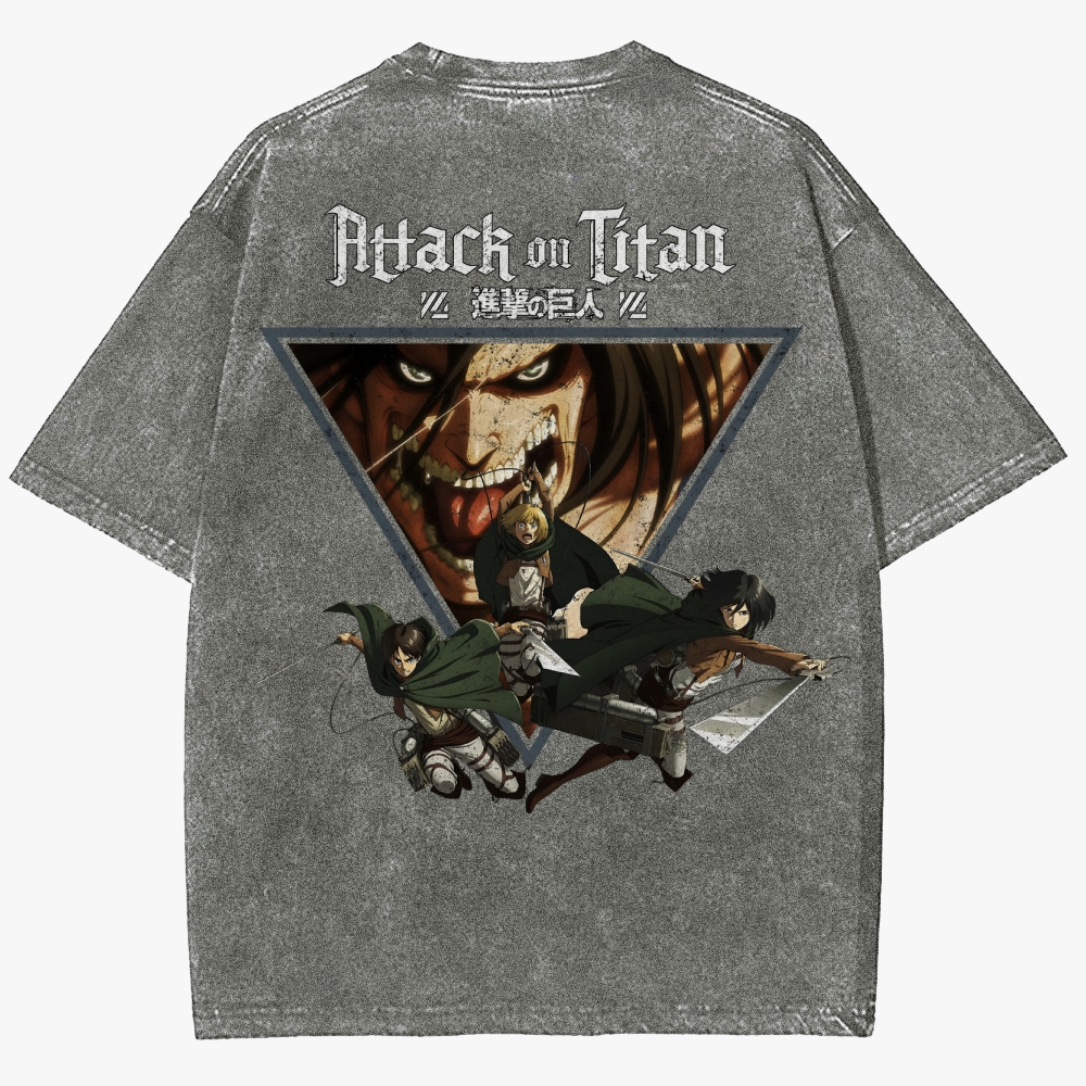 Atlack On Titan Unisex Fit Washed T-Shirt