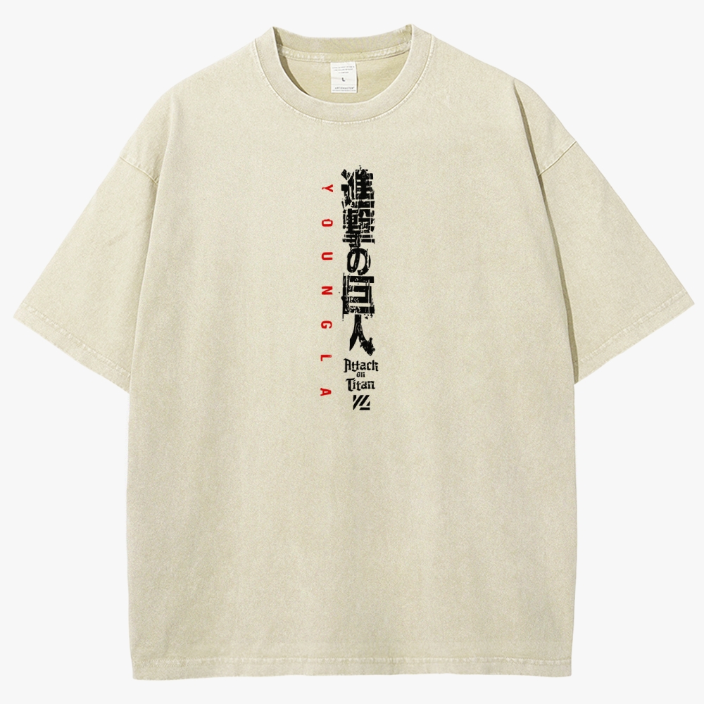 Atlack On Titan Unisex Fit Washed T-Shirt