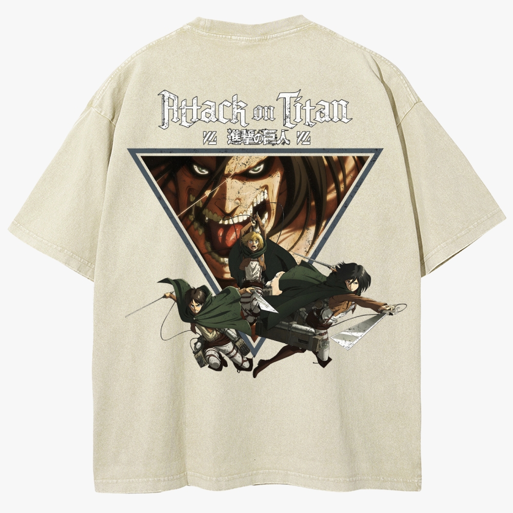Atlack On Titan Unisex Fit Washed T-Shirt