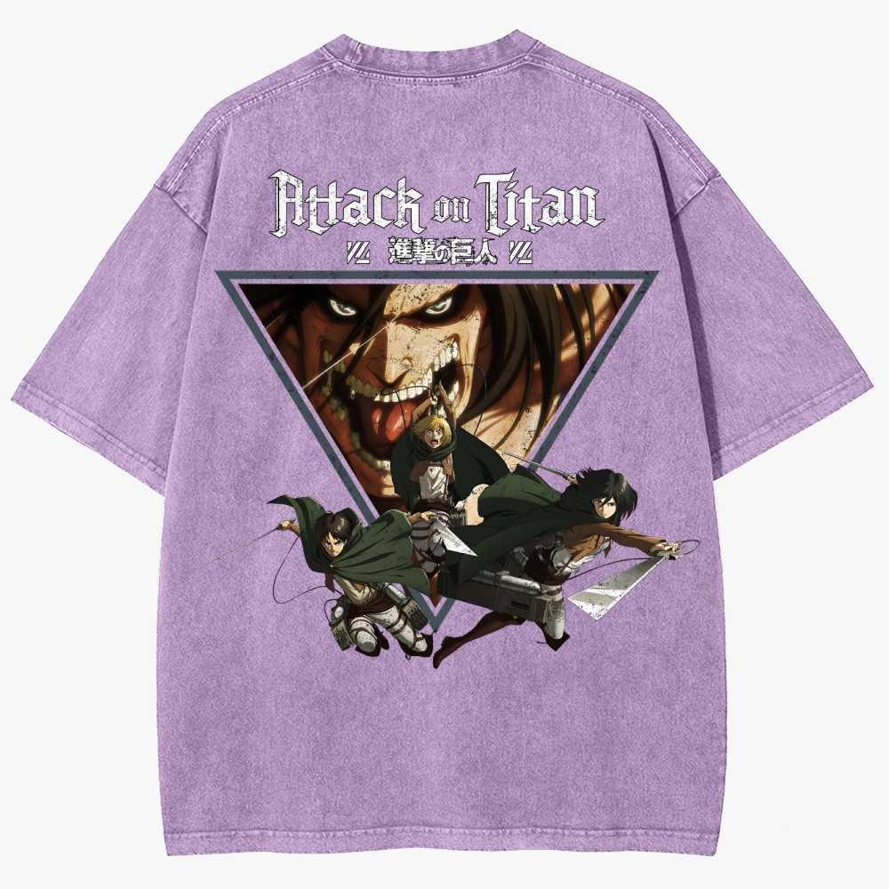 Atlack On Titan Unisex Fit Washed T-Shirt
