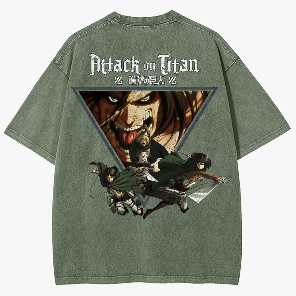 Atlack On Titan Unisex Fit Washed T-Shirt