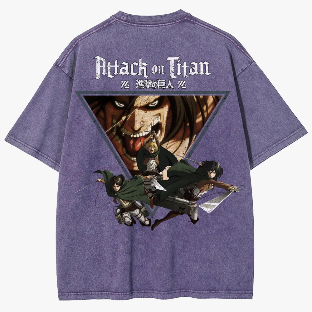 Atlack On Titan Unisex Fit Washed T-Shirt