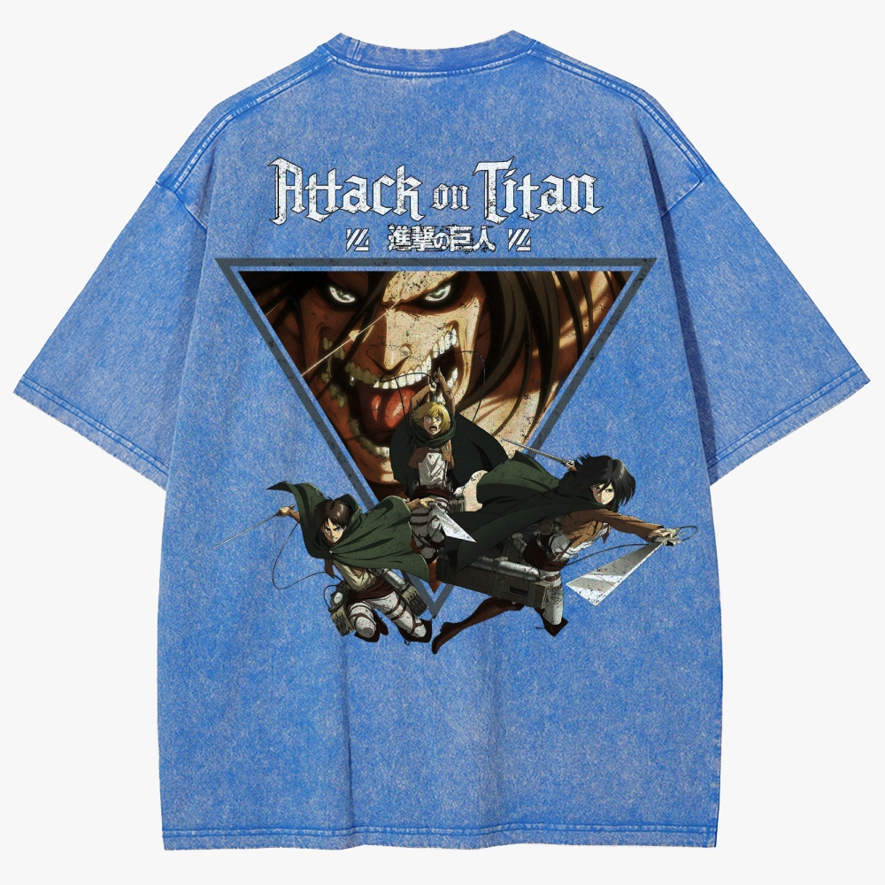 Atlack On Titan Unisex Fit Washed T-Shirt