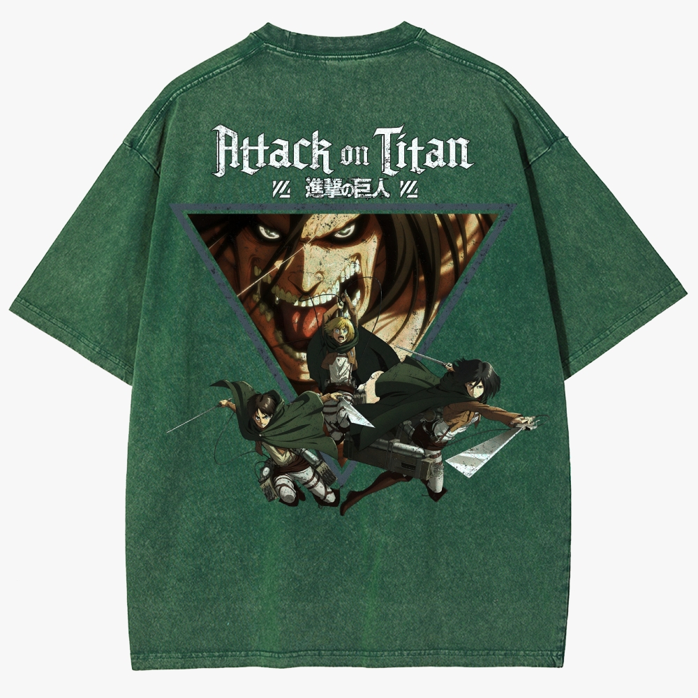 Atlack On Titan Unisex Fit Washed T-Shirt
