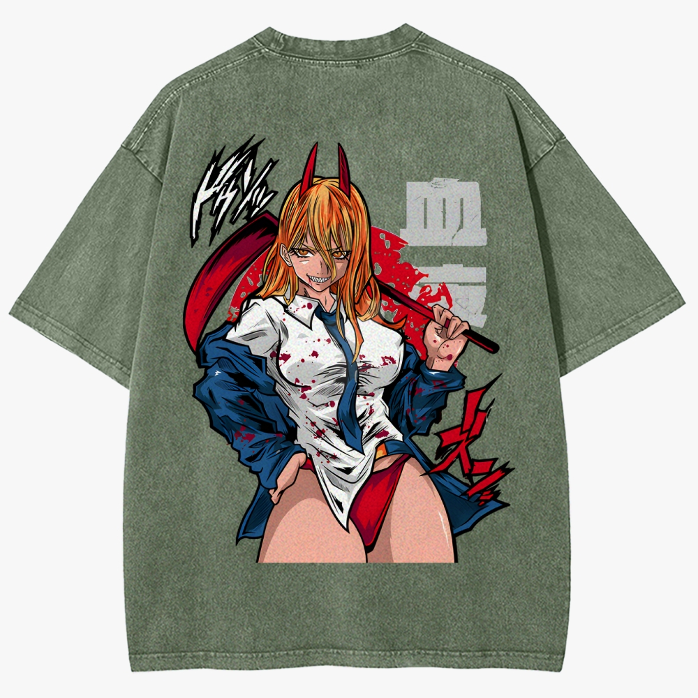 Chainsaw Man Unisex Fit Washed T-Shirt