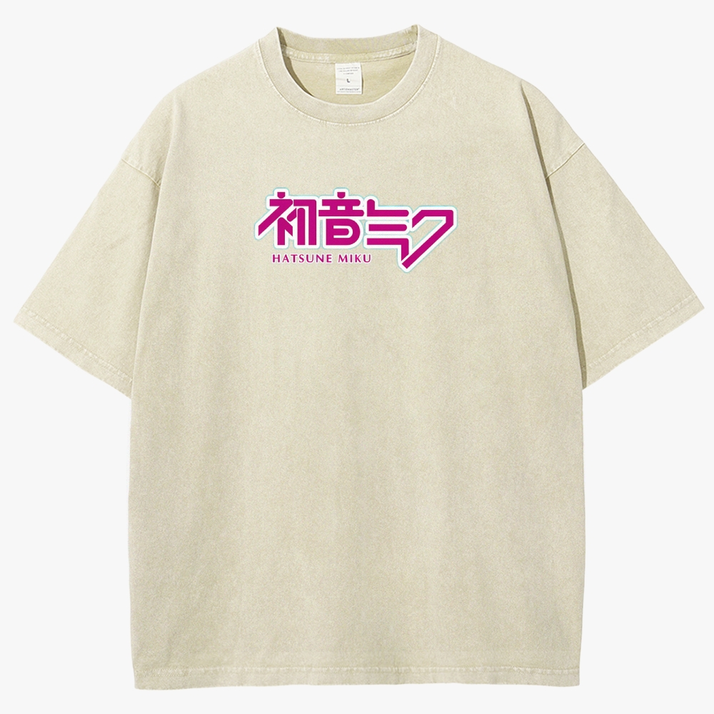 Hatsune Miku Anime Unisex Fit Washed T-Shirt