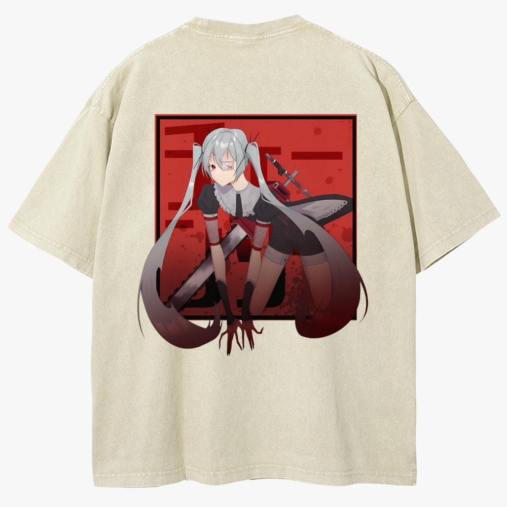 Hatsune Miku Anime Unisex Fit Washed T-Shirt