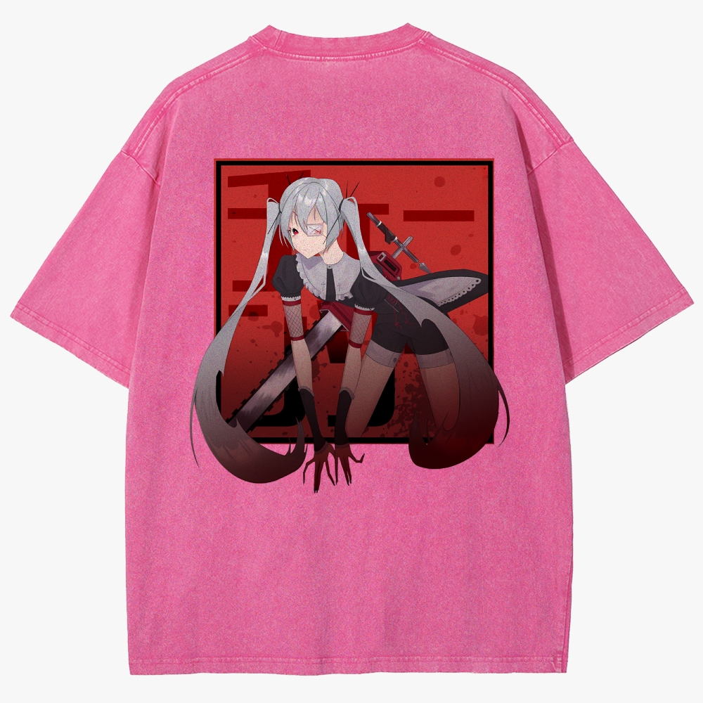 Hatsune Miku Anime Unisex Fit Washed T-Shirt