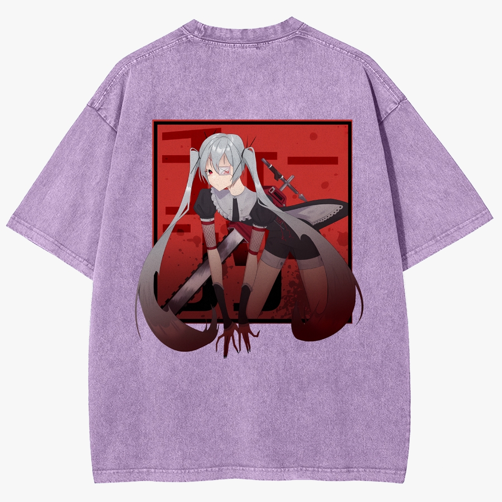 Hatsune Miku Anime Unisex Fit Washed T-Shirt