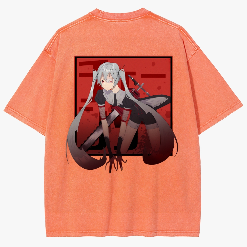 Hatsune Miku Anime Unisex Fit Washed T-Shirt
