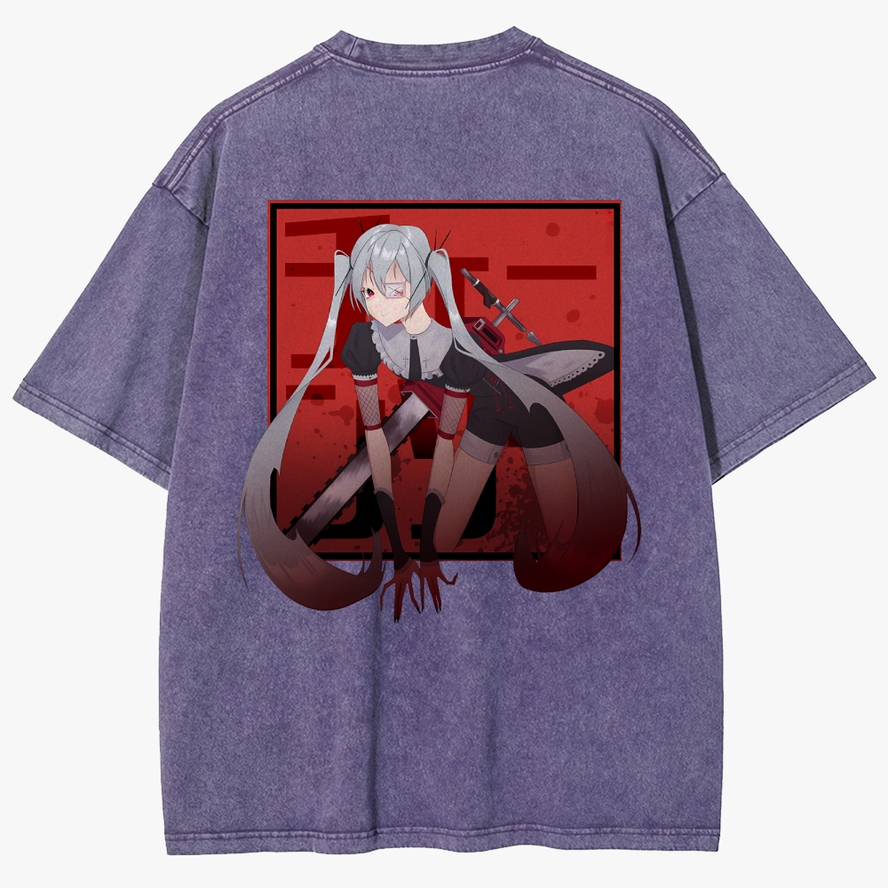 Hatsune Miku Anime Unisex Fit Washed T-Shirt