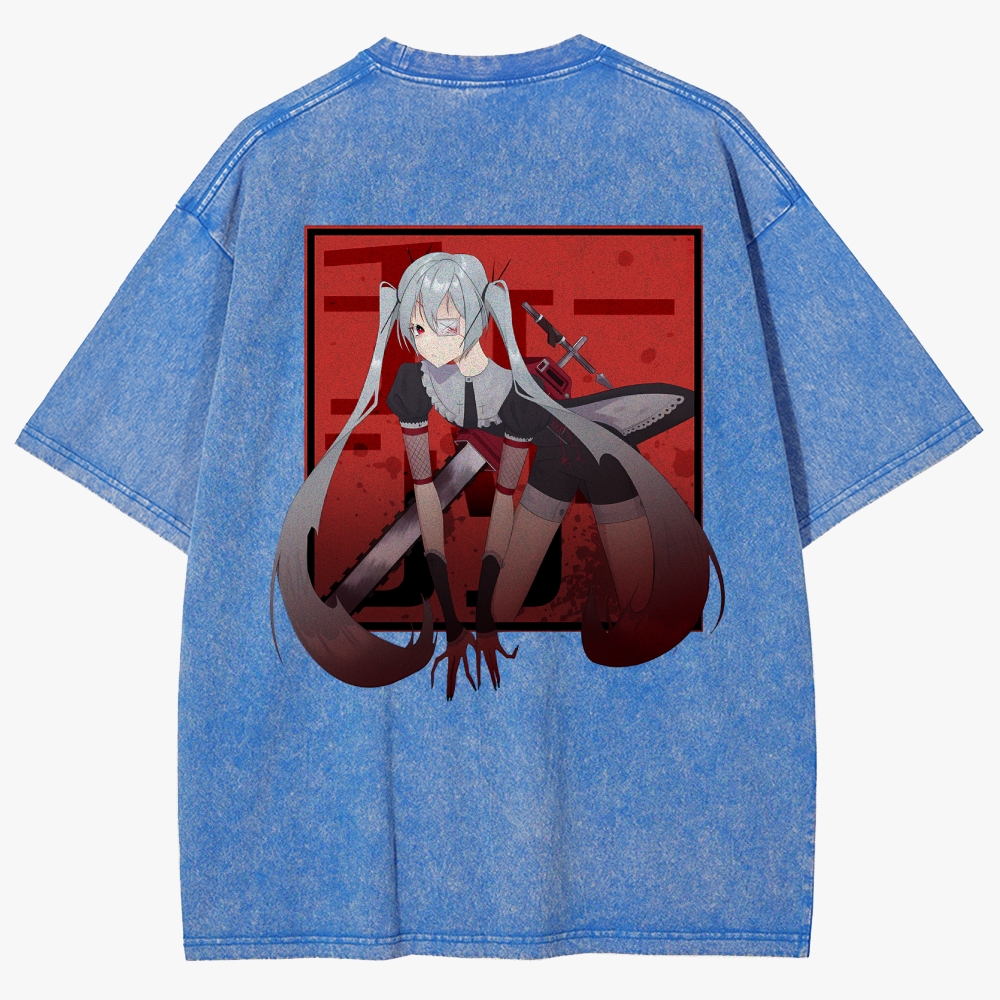 Hatsune Miku Anime Unisex Fit Washed T-Shirt