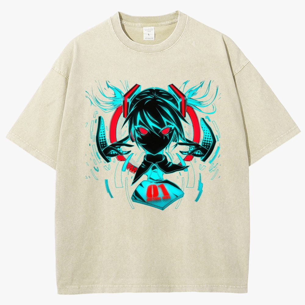 Hatsune Miku Anime Unisex Fit Washed T-Shirt