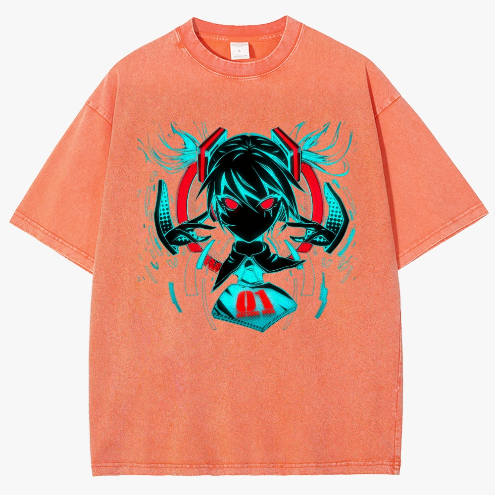 Hatsune Miku Anime Unisex Fit Washed T-Shirt