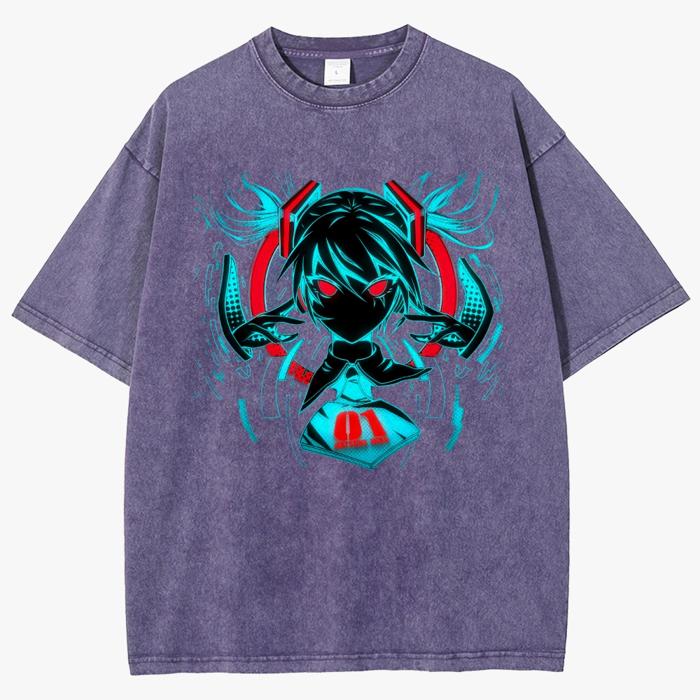 Hatsune Miku Anime Unisex Fit Washed T-Shirt